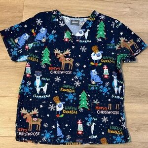 Festive Holiday Print Women's Top